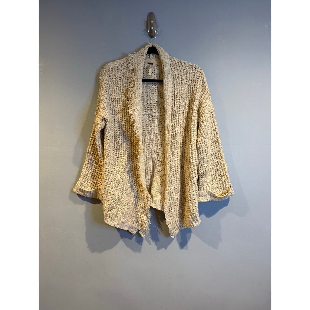 Free People Open Knit Textured Cardigan Sweater
